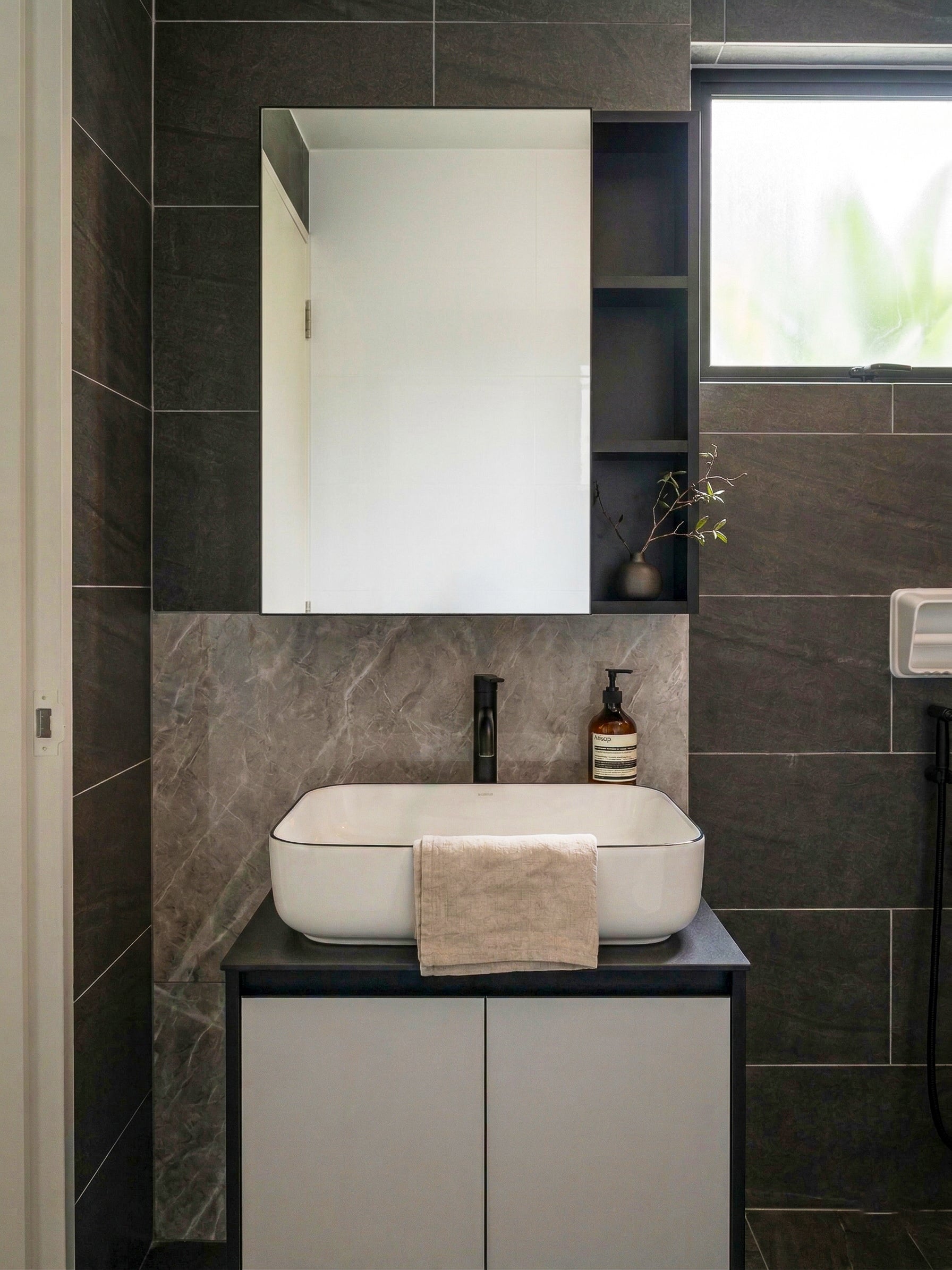 aluminium vanity and mirror cabinet