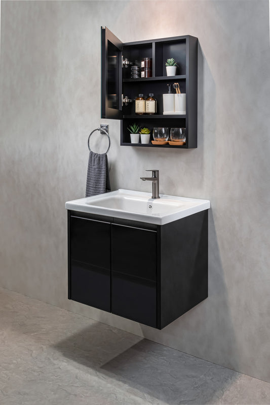 Mirror Cabinet With Swing Door (w under-storage)