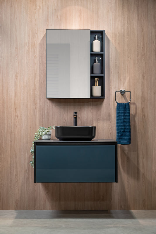 Mirror Cabinet With Swing Door (w side storage)